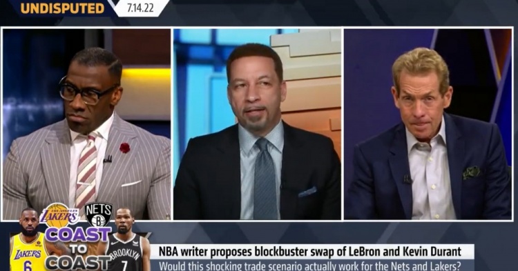 名嘴：LBJ身边人士表示詹姆斯不会用自己交易杜兰特