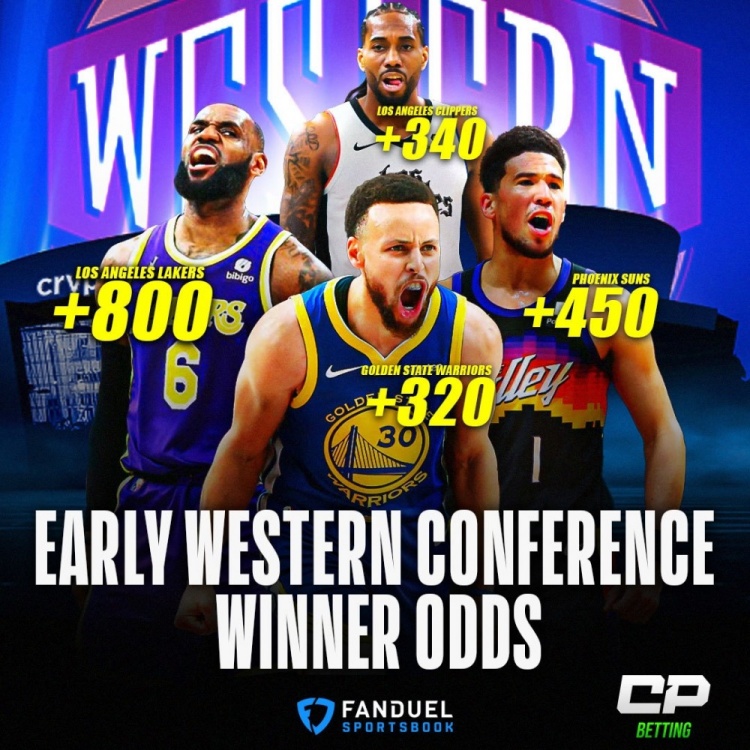 美媒晒新赛季西部冠军赔率:勇士+320领跑 湖人+800