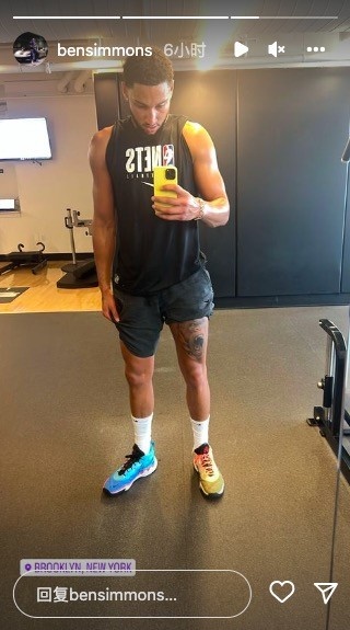 恢复得如何?本西晒健身房自拍 身穿篮网训练服&定位布鲁克林