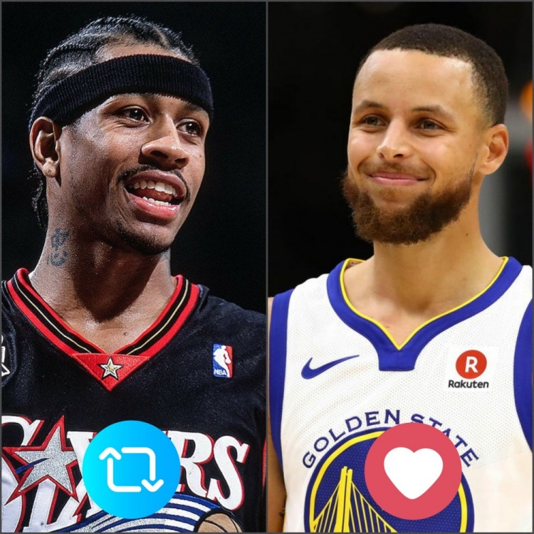 三分与Crossover的对决？美媒：艾弗森与库里1V1你选谁？