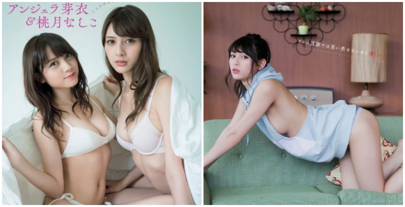 雙F奶亂舞！「混血正妹」安潔拉芽衣與「爆乳護士」桃月梨子的雙重刺激！