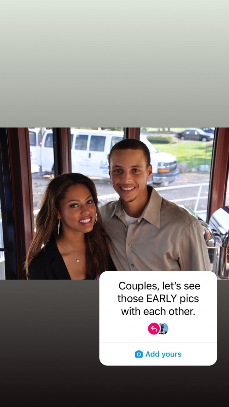 库里夫妇发起接龙:晒出你与爱人年轻时的合照吧?