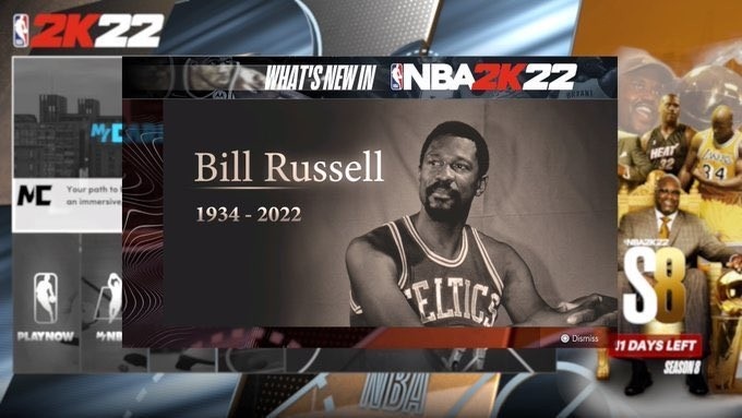 RIP！NBA2K游戏首页换上比尔-拉塞尔图片