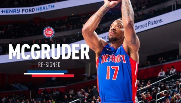 活塞官方:球队正式续约后卫罗德尼-麦格鲁德