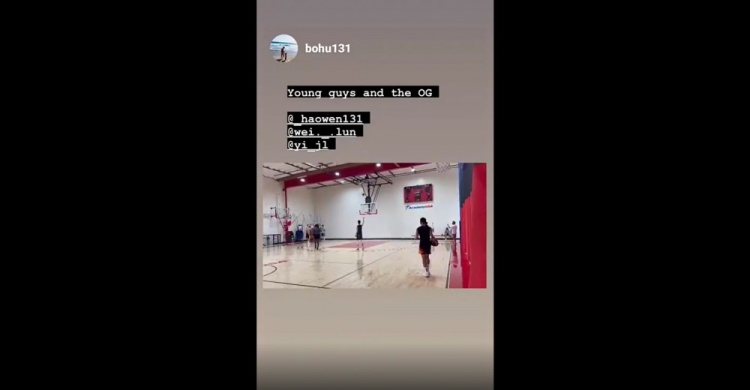 赵维伦易建联郭昊文一起练球? 年轻人们和老炮
