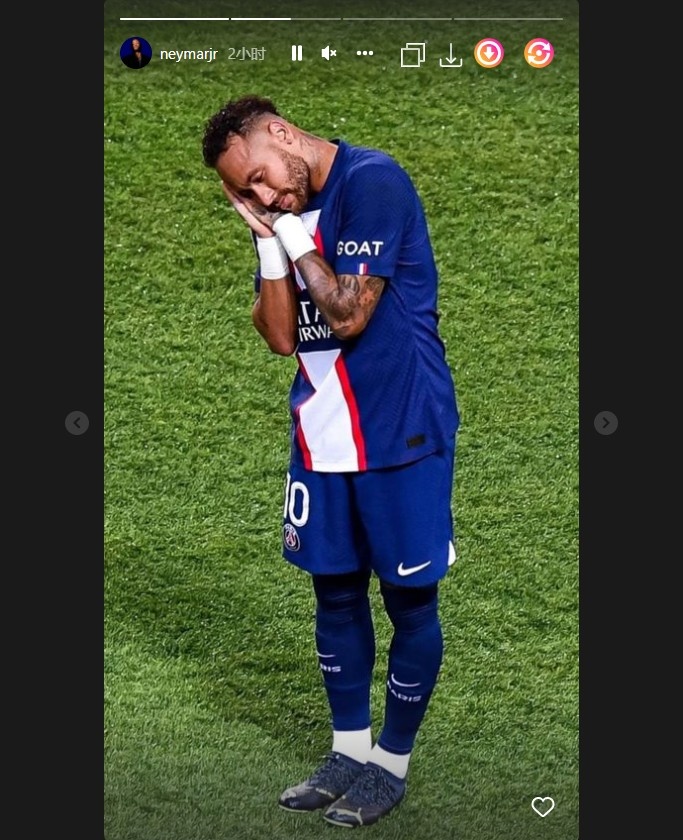 进球之后做出晚安动作联动库里！内马尔个人Instagram转发