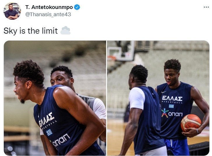 备战国家队！字母哥哥晒与字母弟训练照：天空才是极限☁️