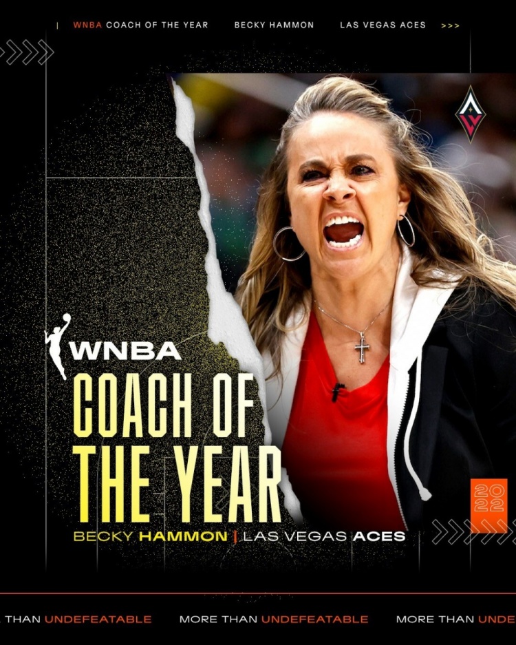 第一年就获奖！WNBA官方：王牌队主帅贝基-哈蒙当选年度最佳教练