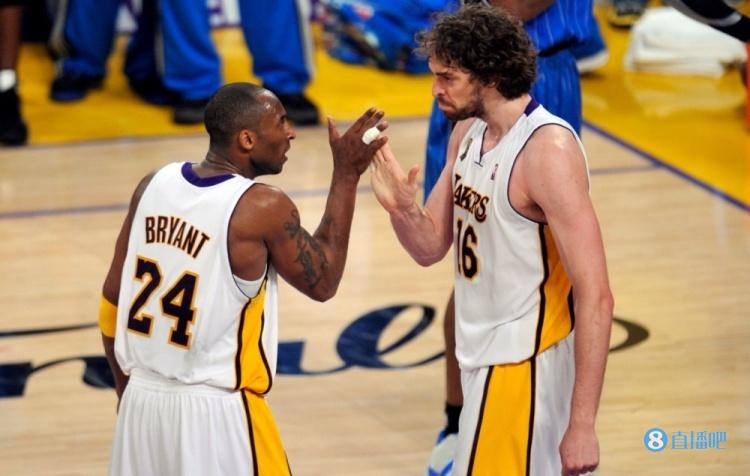 科比几年前预言湖人退役加索尔球衣：没有他我赢不了那两冠