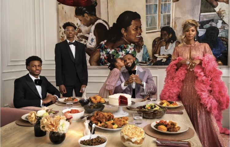 人生赢家！《名利场》杂志为詹姆斯一家人拍摄一系列写真照