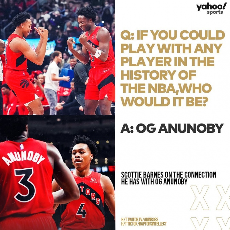 NBA历史上最想和谁打球？斯科蒂-巴恩斯：阿努诺比 而非乔丹科比