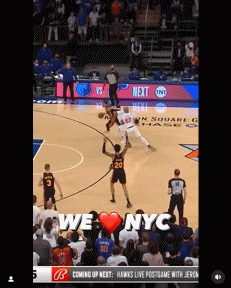 ??老鹰晒“纽约市长”特雷-杨暴打尼克斯集锦:庆祝纽约日