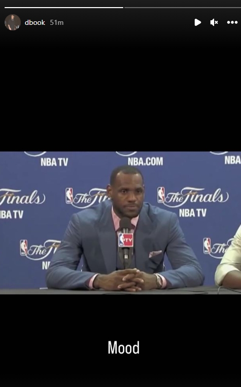NBA历史首次输给NBL 布克晒詹姆斯11年总决赛失利采访图:心情