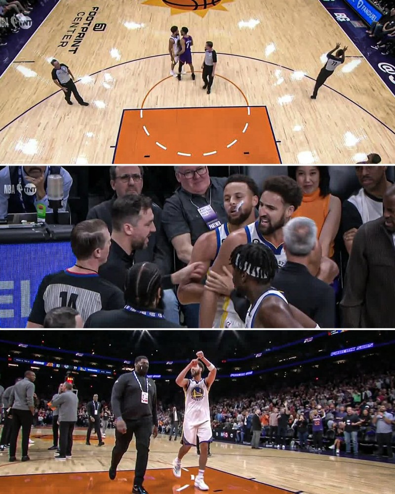 啥意思?克莱被驱逐后对着太阳的替补席指着自己的手腕