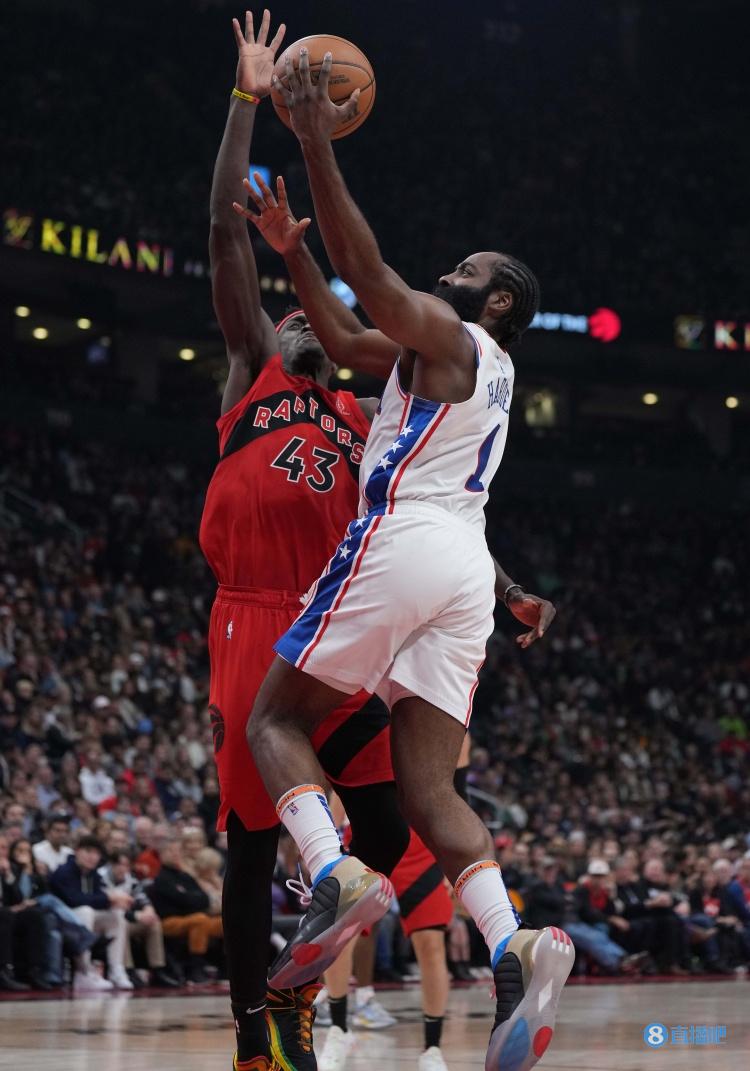 今天当绿叶?哈登9投4中得到11分4板4助2盖帽