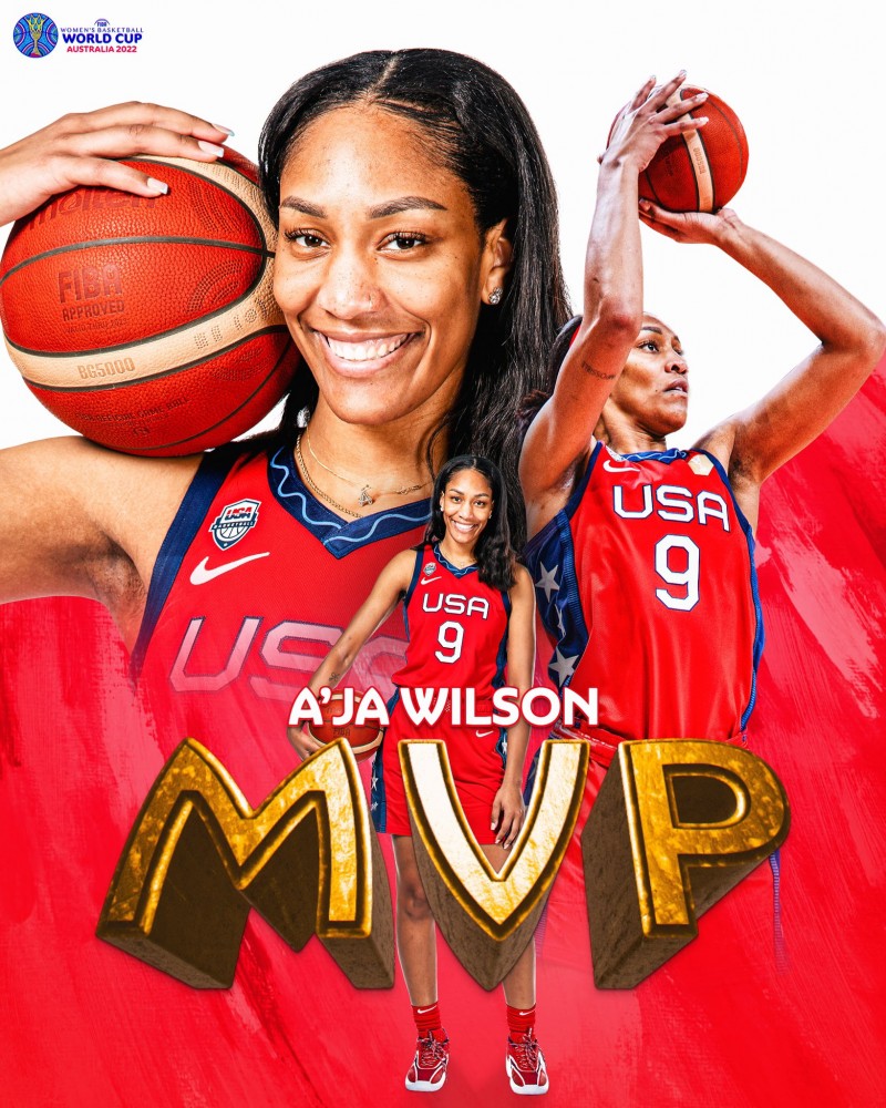 ?超巨！阿贾-威尔逊荣誉单：同年夺WNBA&世界杯冠军 双MVP