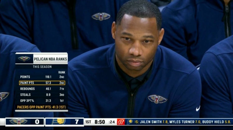 矛与盾！鹈鹕本赛季禁区得分联盟第2 步行者对手禁区得分联盟最少