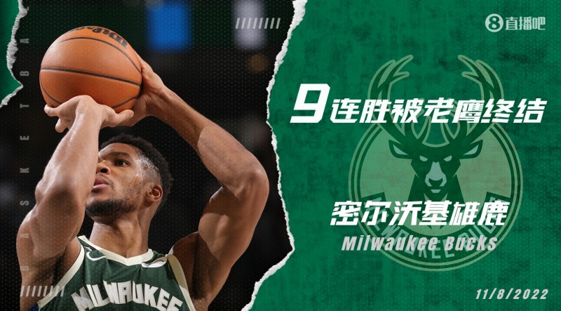 ?️雄鹿开季9连胜被老鹰终结 联盟本季再无全胜球队