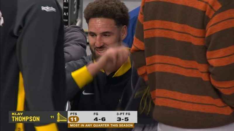 今天不一样喔!克莱首节6中4 射落个人赛季单节新高11分!