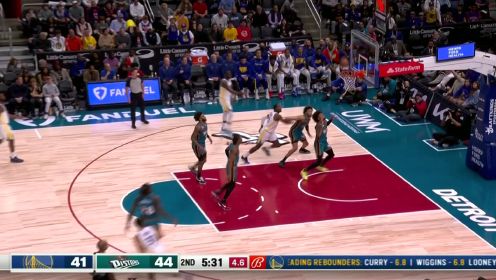 ?CC23+10+9 库里普尔合砍62分 活塞4人20+胜勇士止5连败