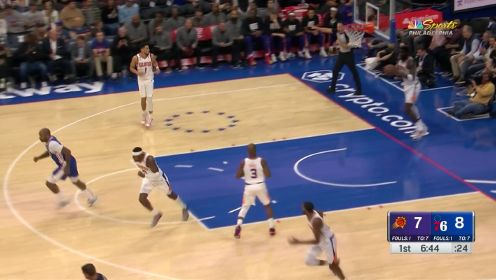 ?恩比德33+10 布克28+7+5 保罗伤退 76人力克太阳止连败