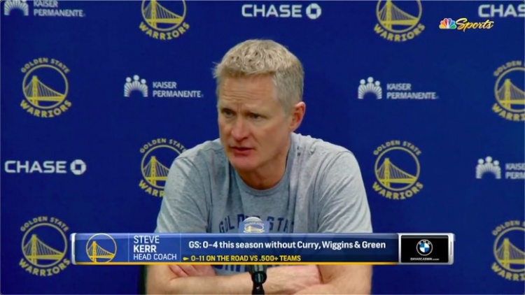 科尔:赛前热身时克莱受膝盖酸痛困扰 今晚他不在状态&会反弹的