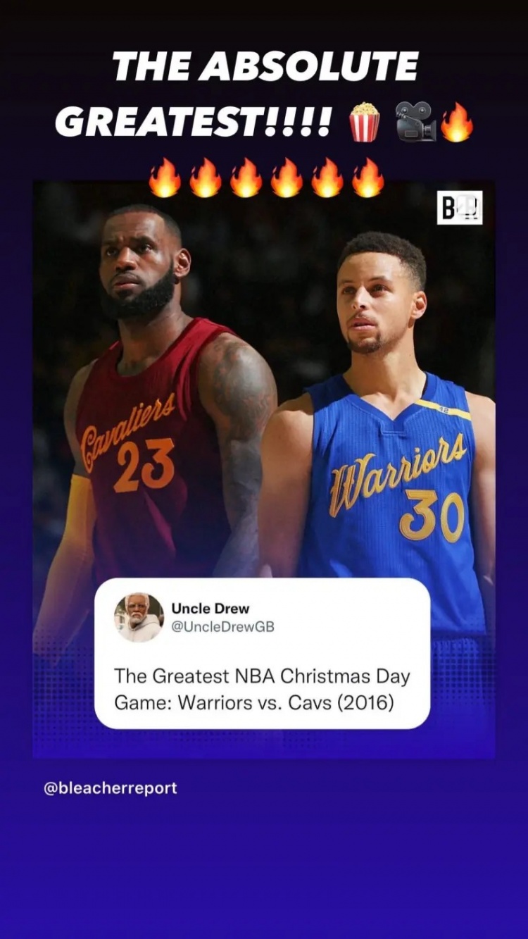 詹姆斯转发2016年圣诞大战封面照：最佳一战???！