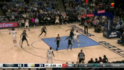 ?莫兰特23+11 布鲁克斯25分 锡安14+5 灰熊轻取鹈鹕