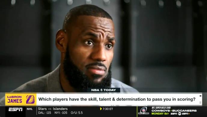 谁总得分有望超越自己？詹姆斯：KD是第一个在脑海浮现的名字