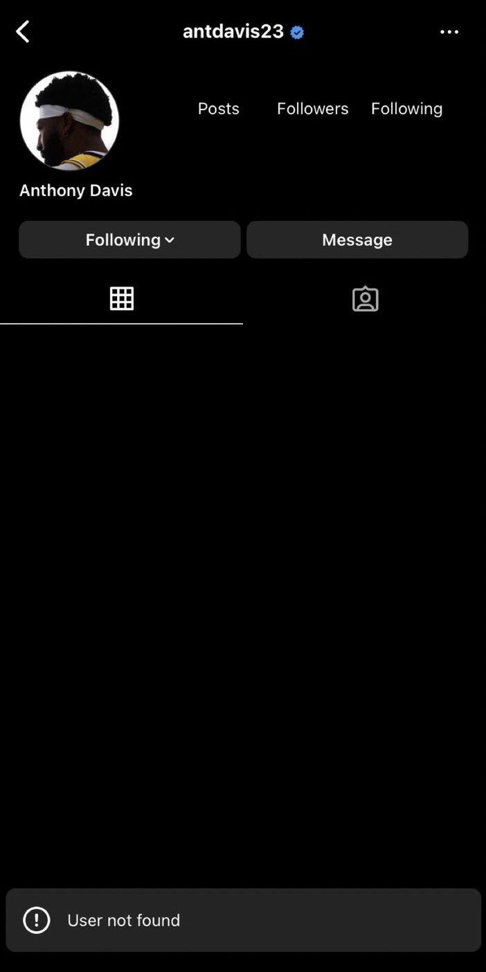 怎么回事??网友发现戴维斯今日赛后关闭了个人Ins账号