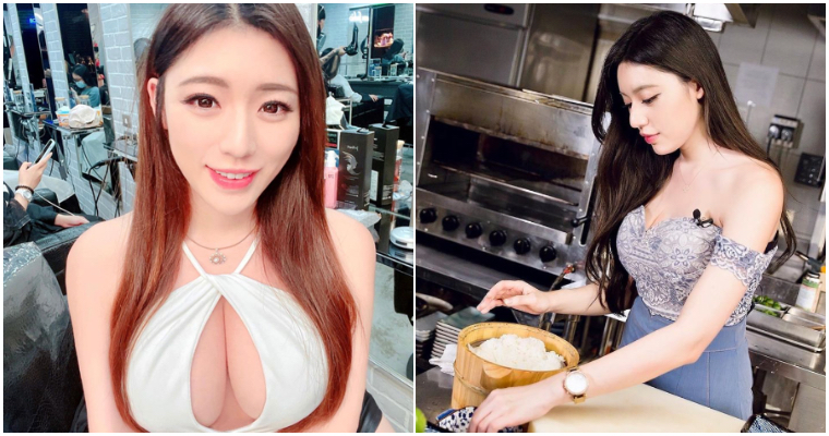 哪來這麼火辣的師傅！「比基尼正妹」Kiki 謝立琪體驗日料店長　低胸洋裝登場讓人難專…