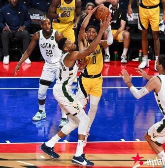 大发体育-哈里伯顿27+15字母哥空砍37分 步行者胜雄鹿挺进锦,大发助力你的致富之路!