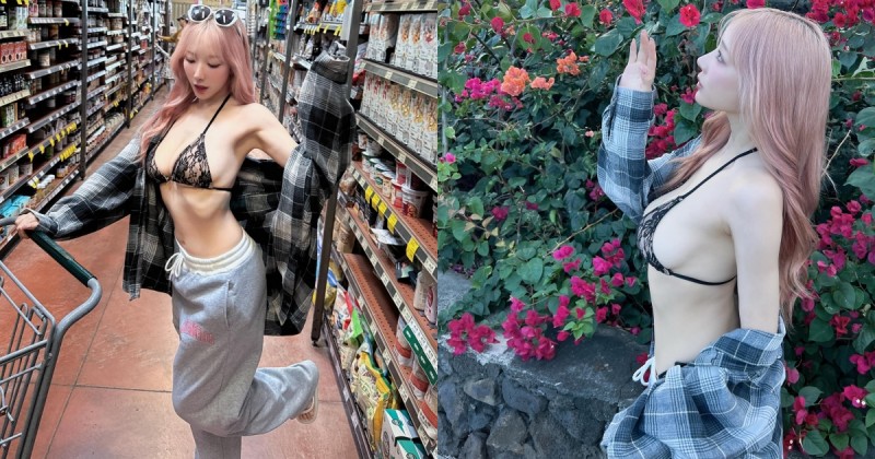 神乳正妹「小宵虎南」只穿內衣逛超市！超兇猛H杯沒在藏，作風好狂放！