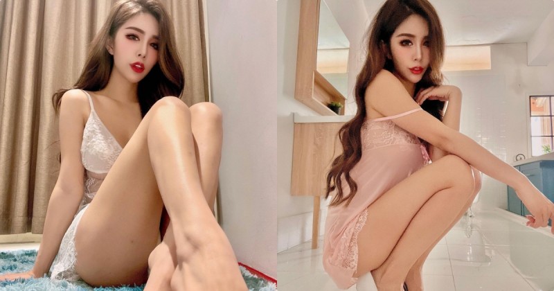 正妹「高萱kimmy」超激美腿視角，「誘惑蕾絲造型」太勾人！