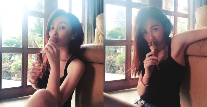 有辣氣！慵懶系正妹「彼彼Ann」蹲坐吃冰也銷魂，不經意的性感美體最能征服男人心！