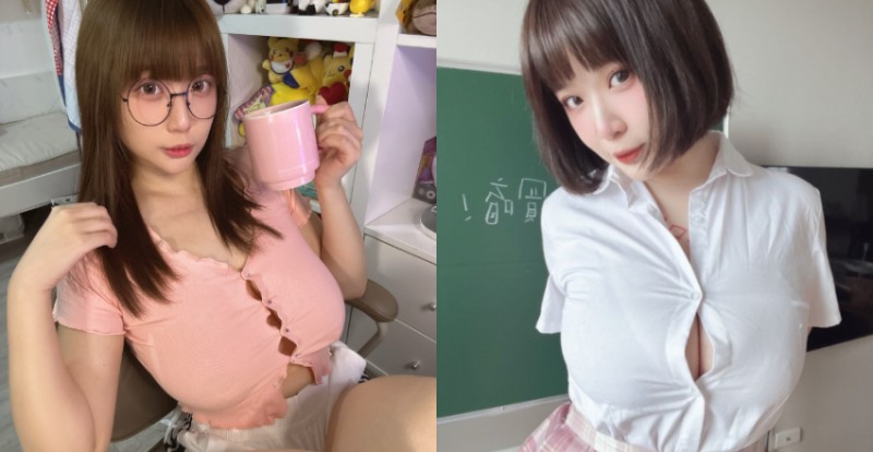 要壞掉了！巨乳妹上衣扣子快被撐壞　極大壓力真的頂不住