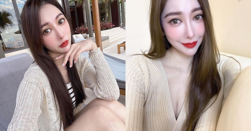 長腿正妹「Kimi」針織裝深溝好撩人，熱愛健身「曲線超優質」！