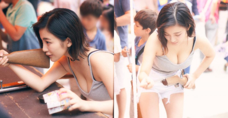 打靶攤位驚見「爆乳妹」挑戰射擊　原來是巨乳小隻馬掌門人